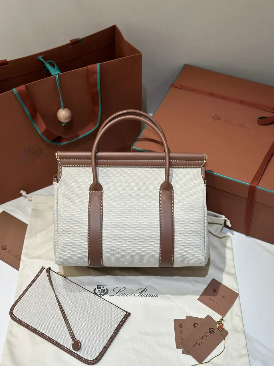 Loro Piana White Canvas Sesia - Hình 2