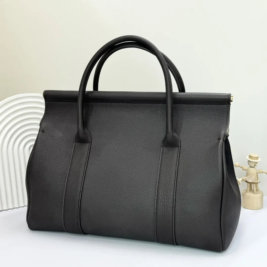 elegant Loro Piana Black Leather Sesia - Hình 2