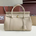 Loro Piana Greige Leather Handle Bag