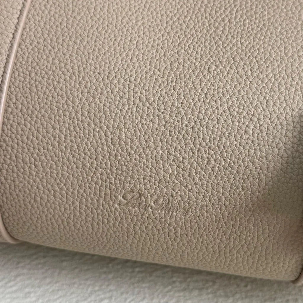 Loro Piana Greige Leather Handle Bag - Hình 8