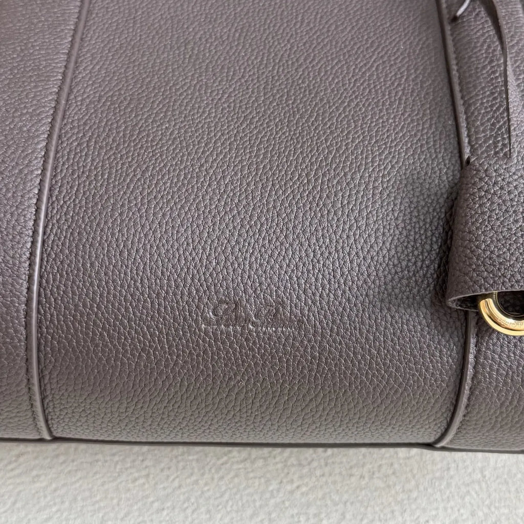Loro Piana Brown Lock Bag - Hình 8