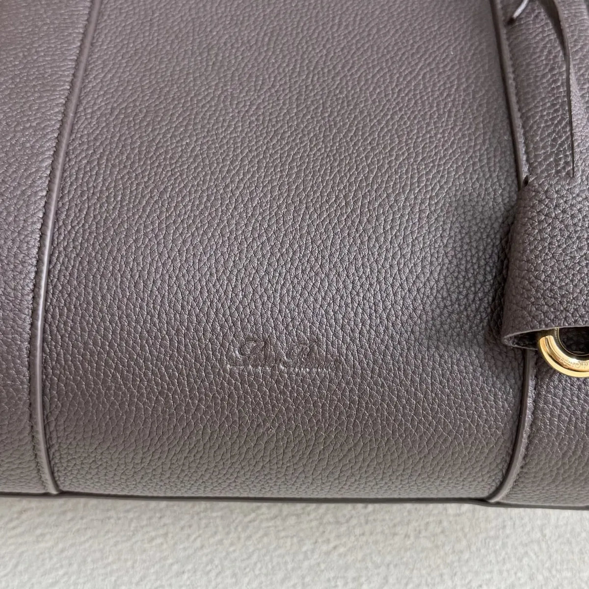Loro Piana Brown Lock Bag - Hình 8