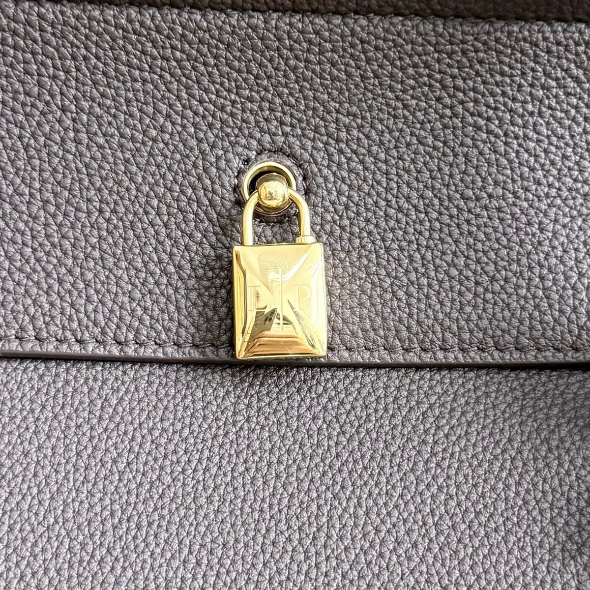 Loro Piana Brown Lock Bag - Hình 6
