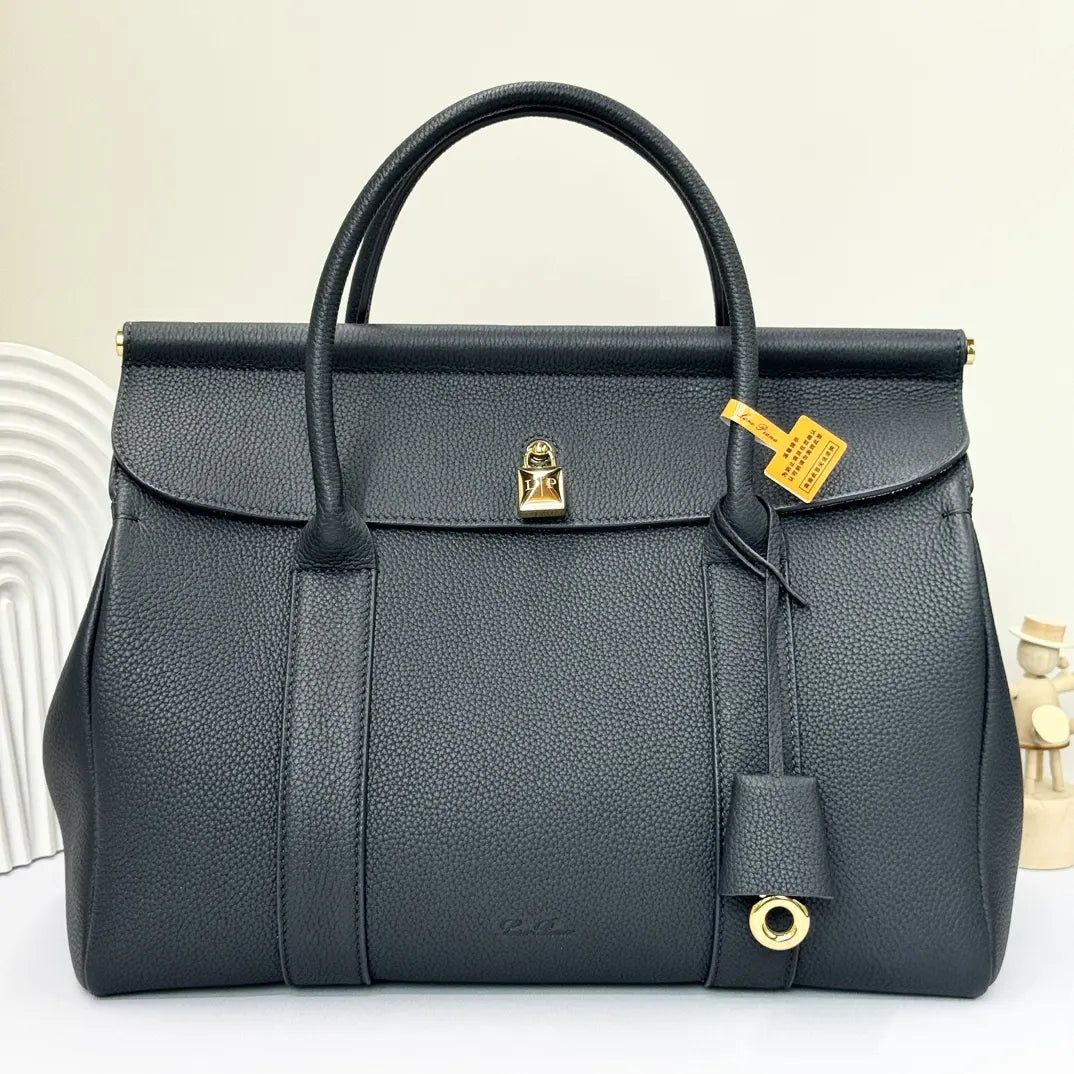 Loro Piana Navy Boston Bag