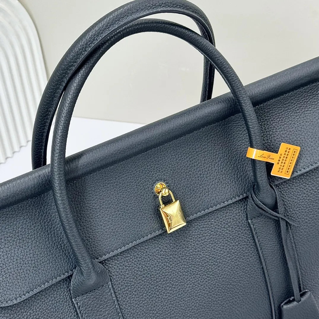 Loro Piana Navy Boston Bag - Hình 6