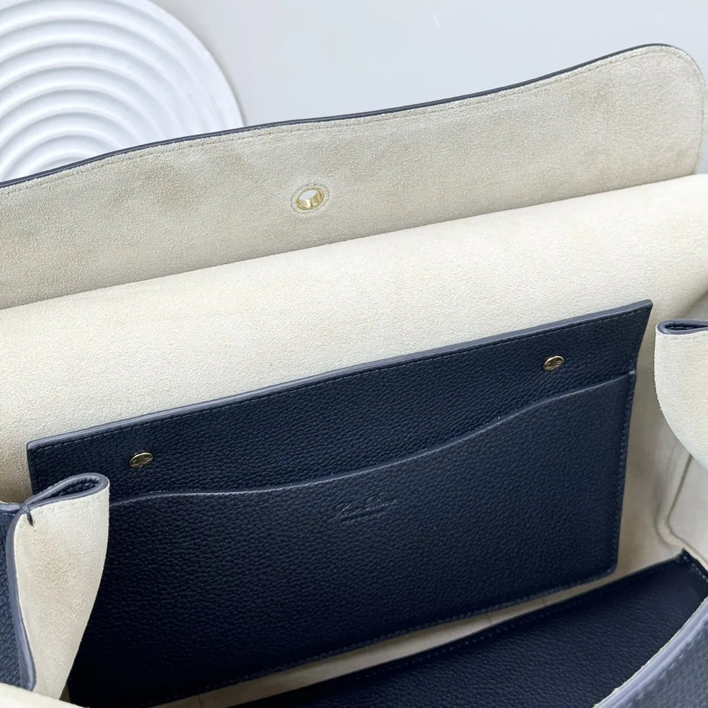 Loro Piana Navy Boston Bag - Hình 7