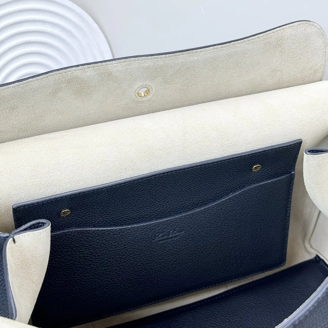 Loro Piana Navy Boston Bag - Hình 7