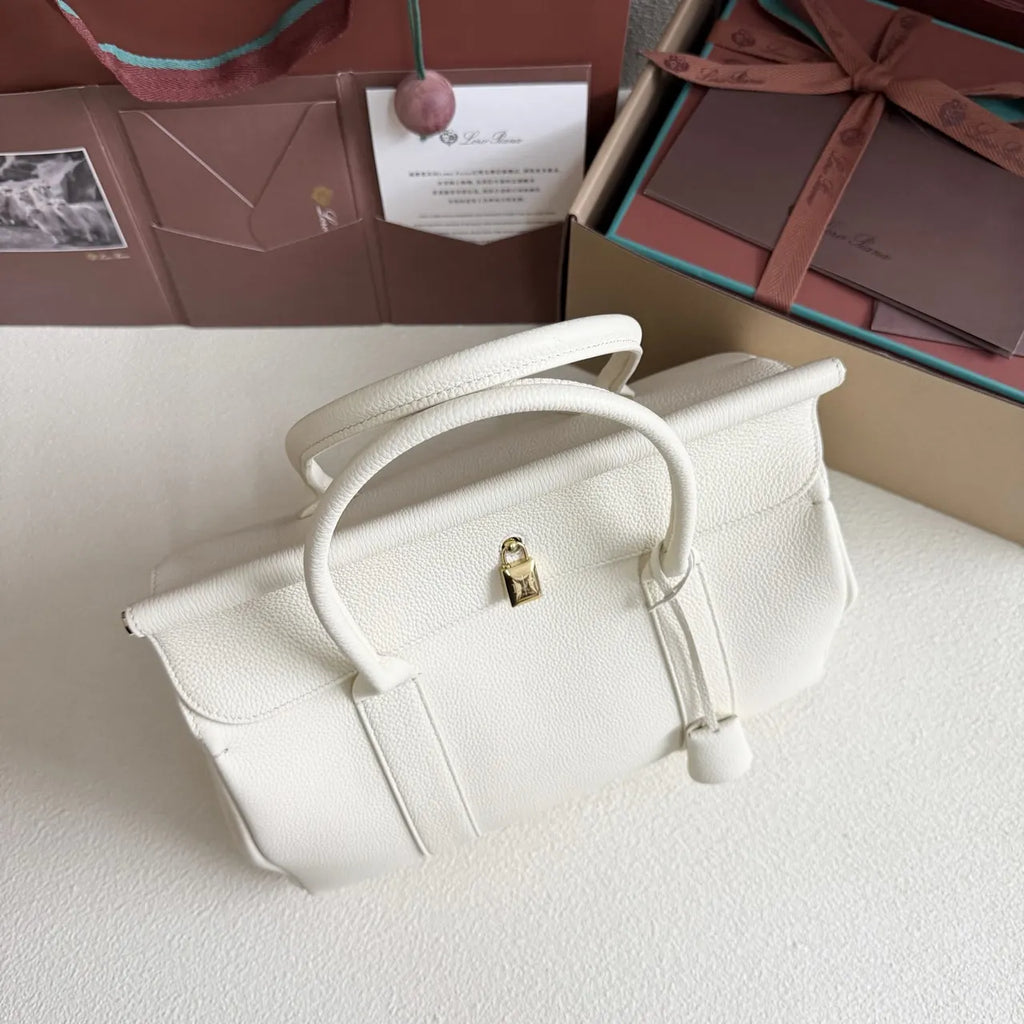 Loro Piana Cream Galea Bag - Hình 5