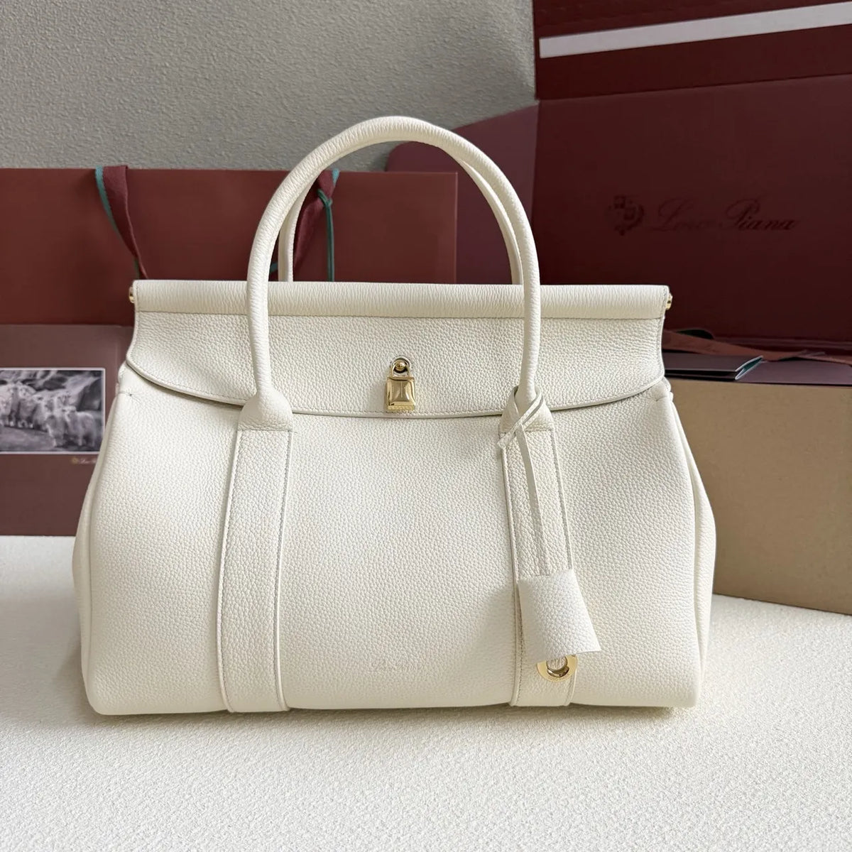 Loro Piana Cream Galea Bag