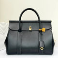 Loro Piana Black Leather Boston