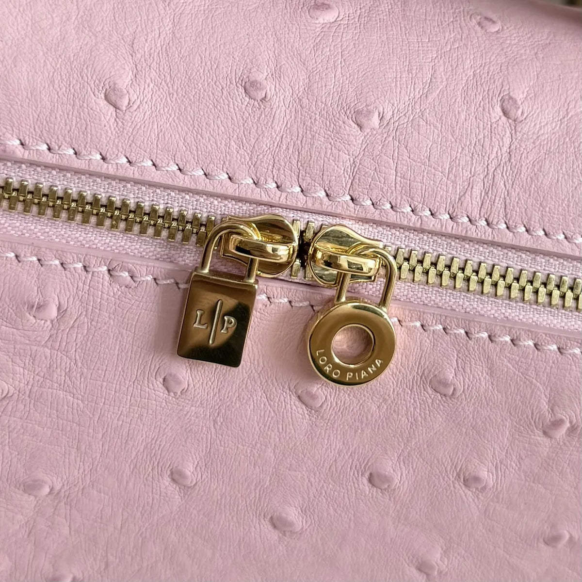 Loro Piana Pink Ostrich Vanity - Hình 6