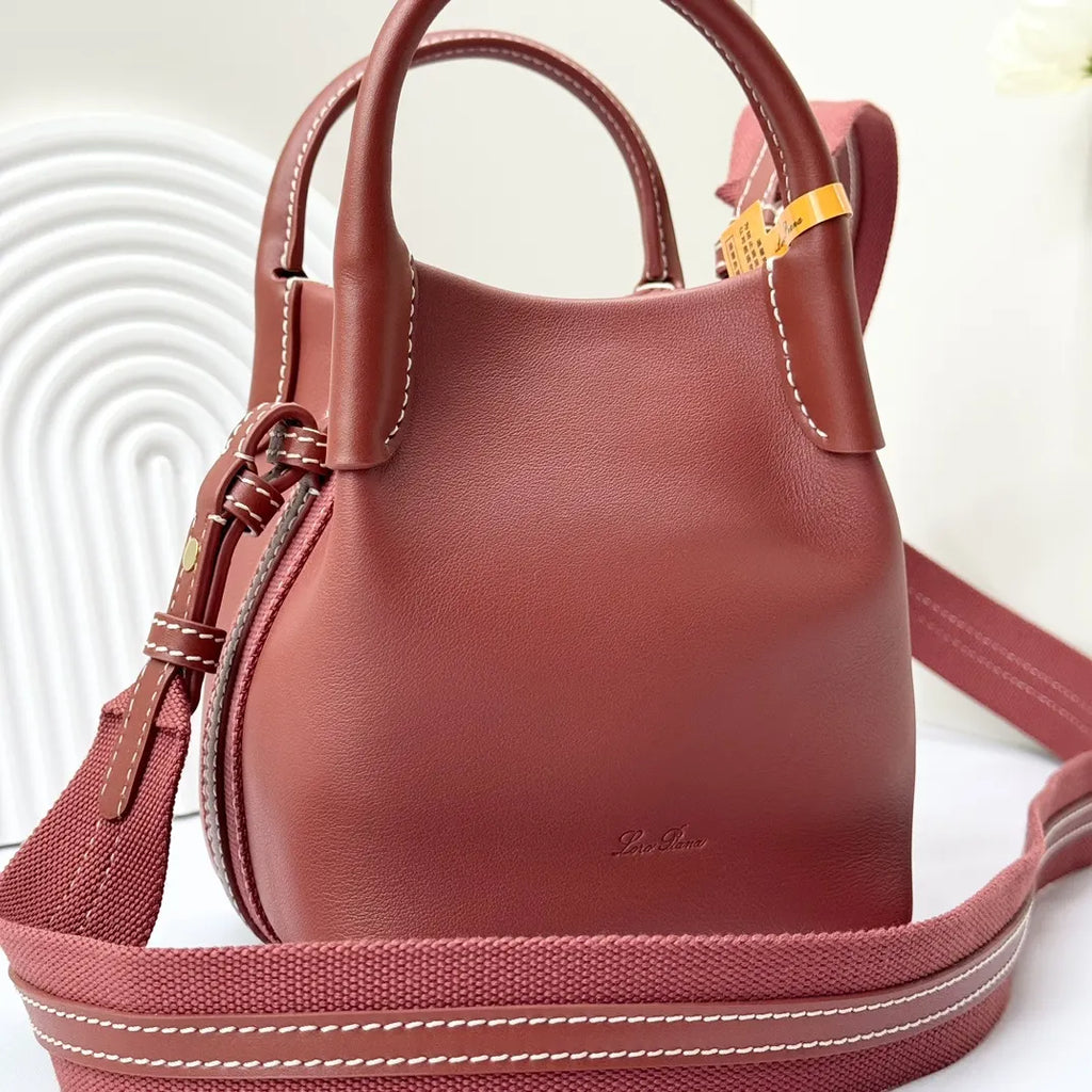 Loro Piana Sienna Brown Bucket Bag - Hình 4