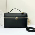 handle Loro Piana Black Leather Vanity Case