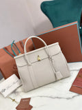 Loro Piana Oyster White Leather Handbag