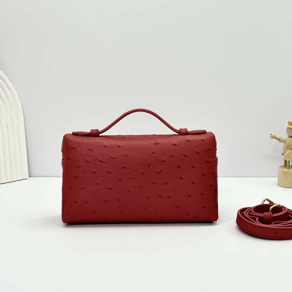 Loro Piana Scarlet Ostrich Bag - Hình 2