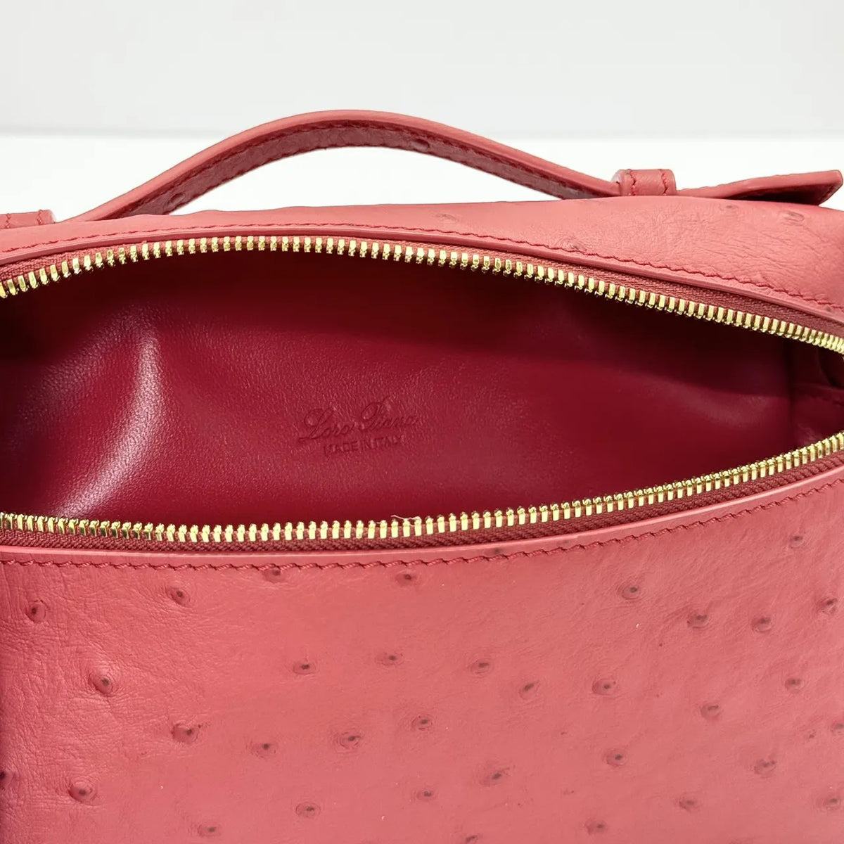 Loro Piana Scarlet Ostrich Bag - Hình 9