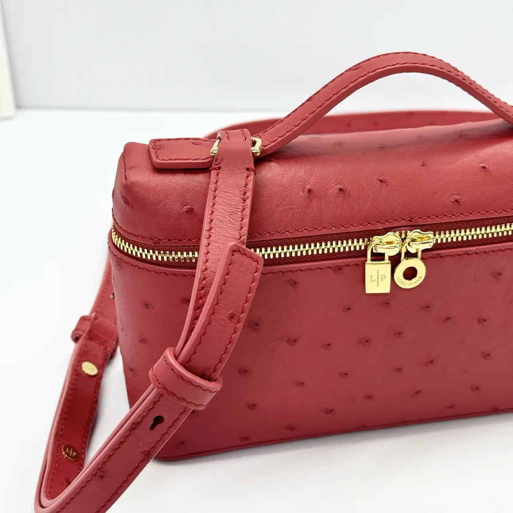 Loro Piana Scarlet Ostrich Bag - Hình 7