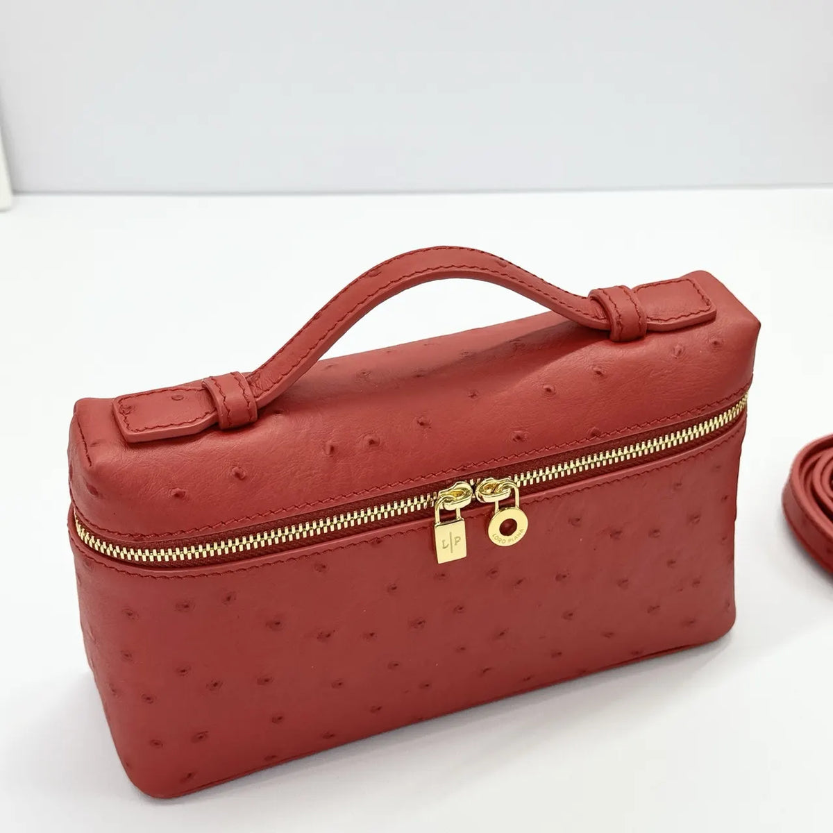 Loro Piana Scarlet Ostrich Bag - Hình 5