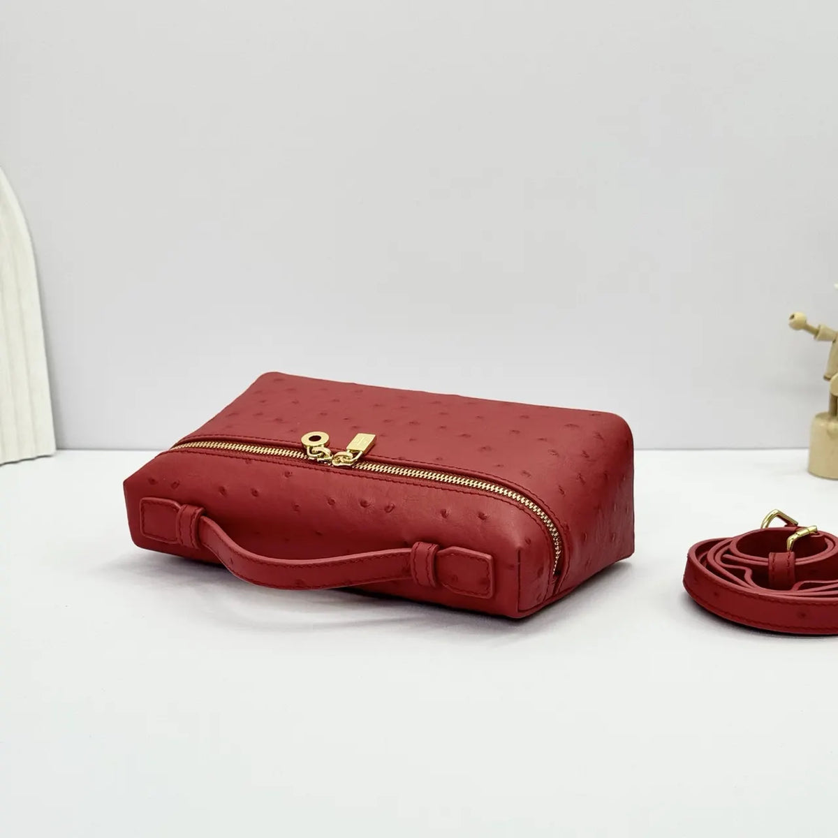 Loro Piana Scarlet Ostrich Bag - Hình 4