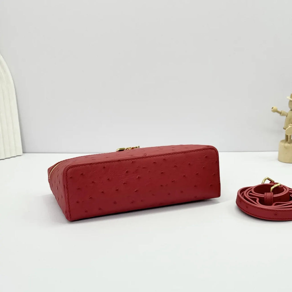 Loro Piana Scarlet Ostrich Bag - Hình 3