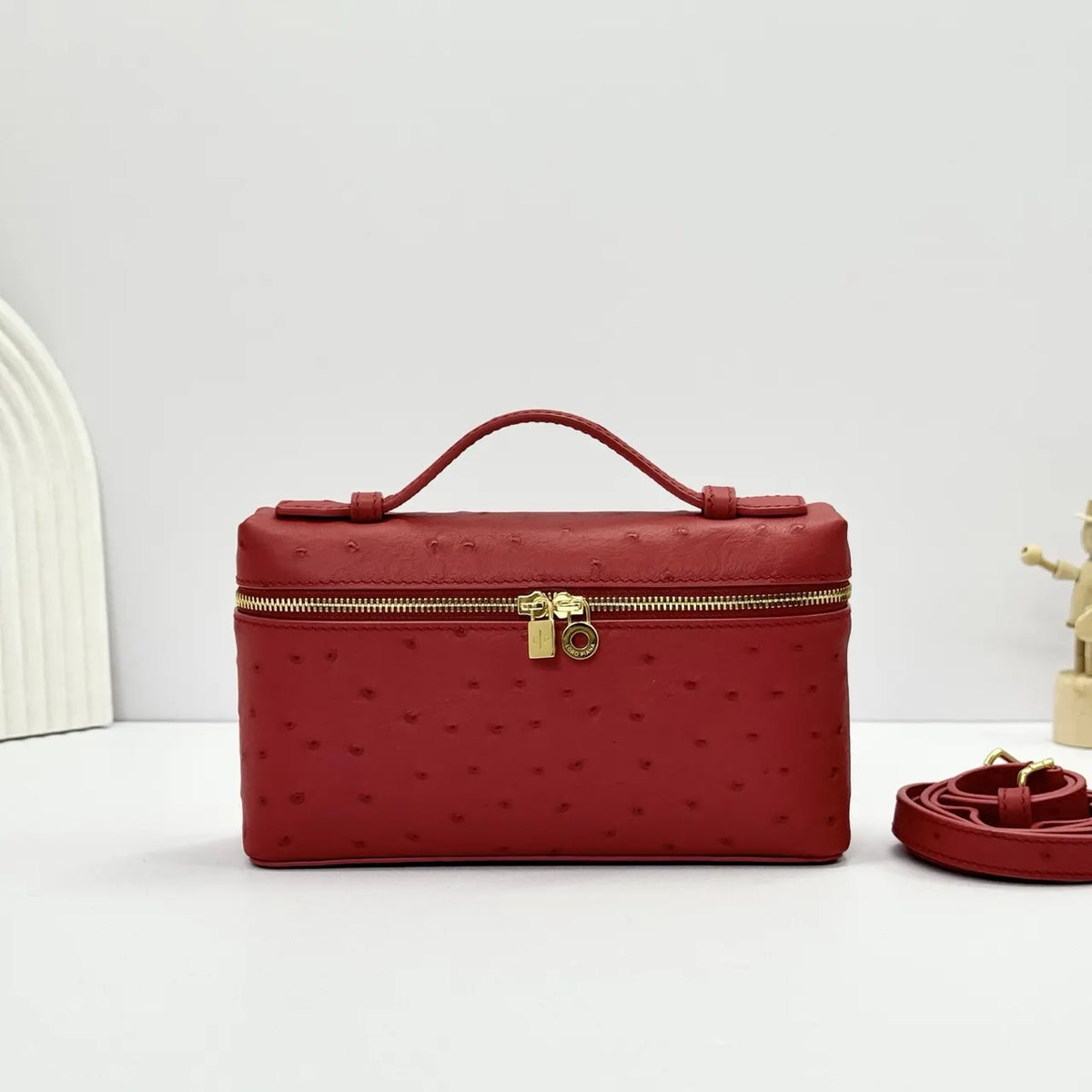 Loro Piana Scarlet Ostrich Bag