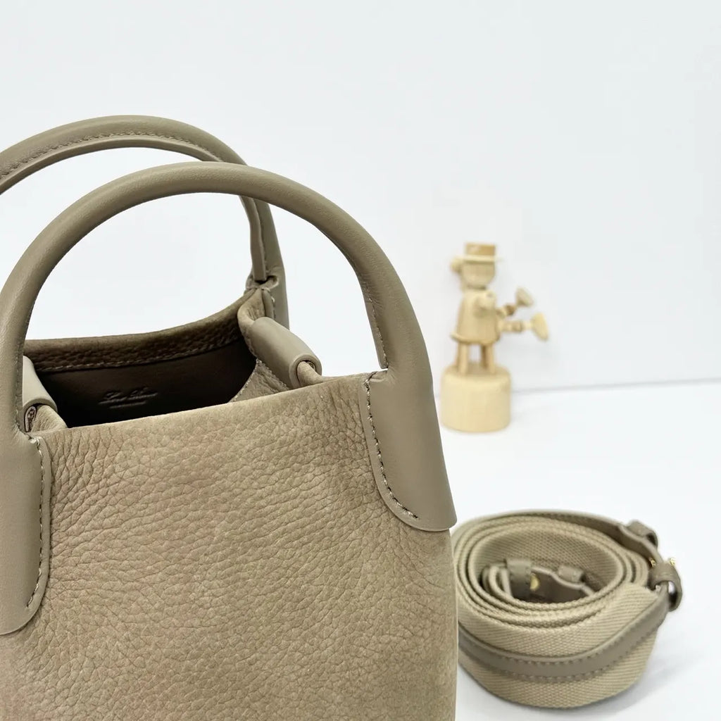 Loro Piana Taupe Bucket Bag - Hình 4