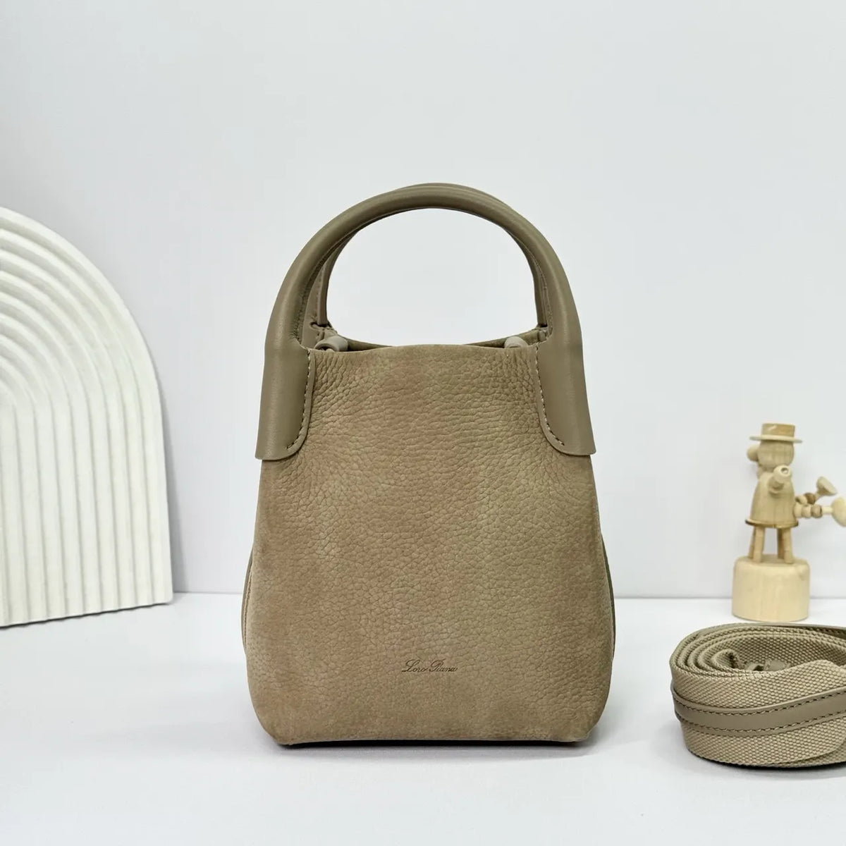 Loro Piana Taupe Bucket Bag