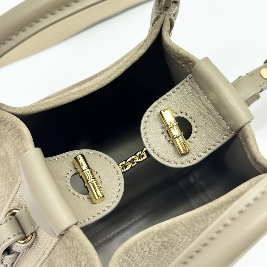 Loro Piana Taupe Bucket Bag - Hình 7