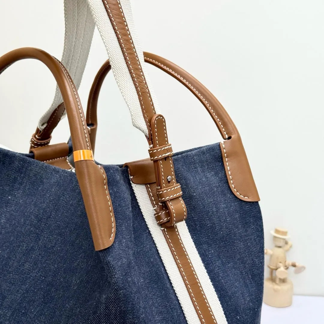 Loro Piana Blue Denim Bucket - Hình 6