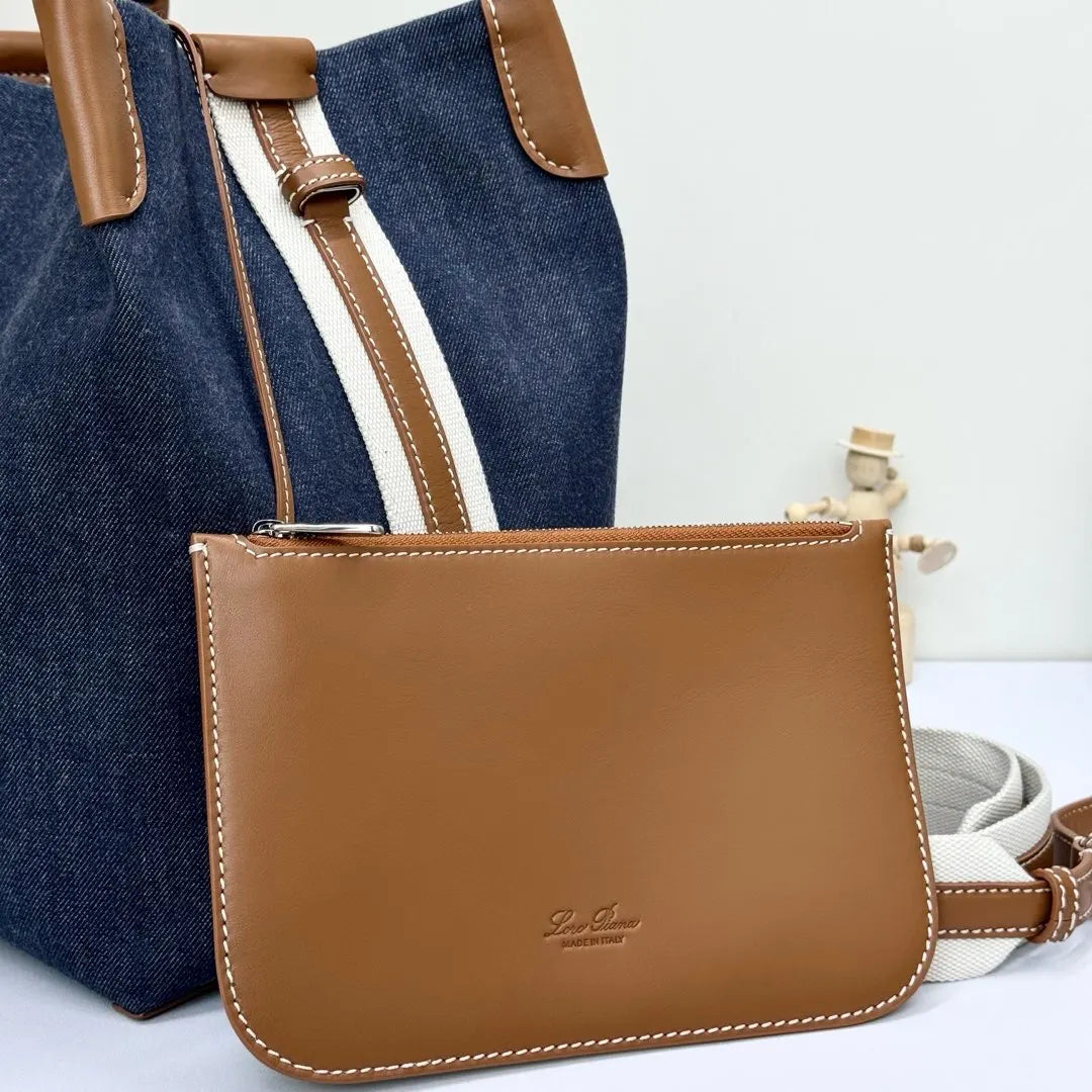 Loro Piana Blue Denim Bucket - Hình 3