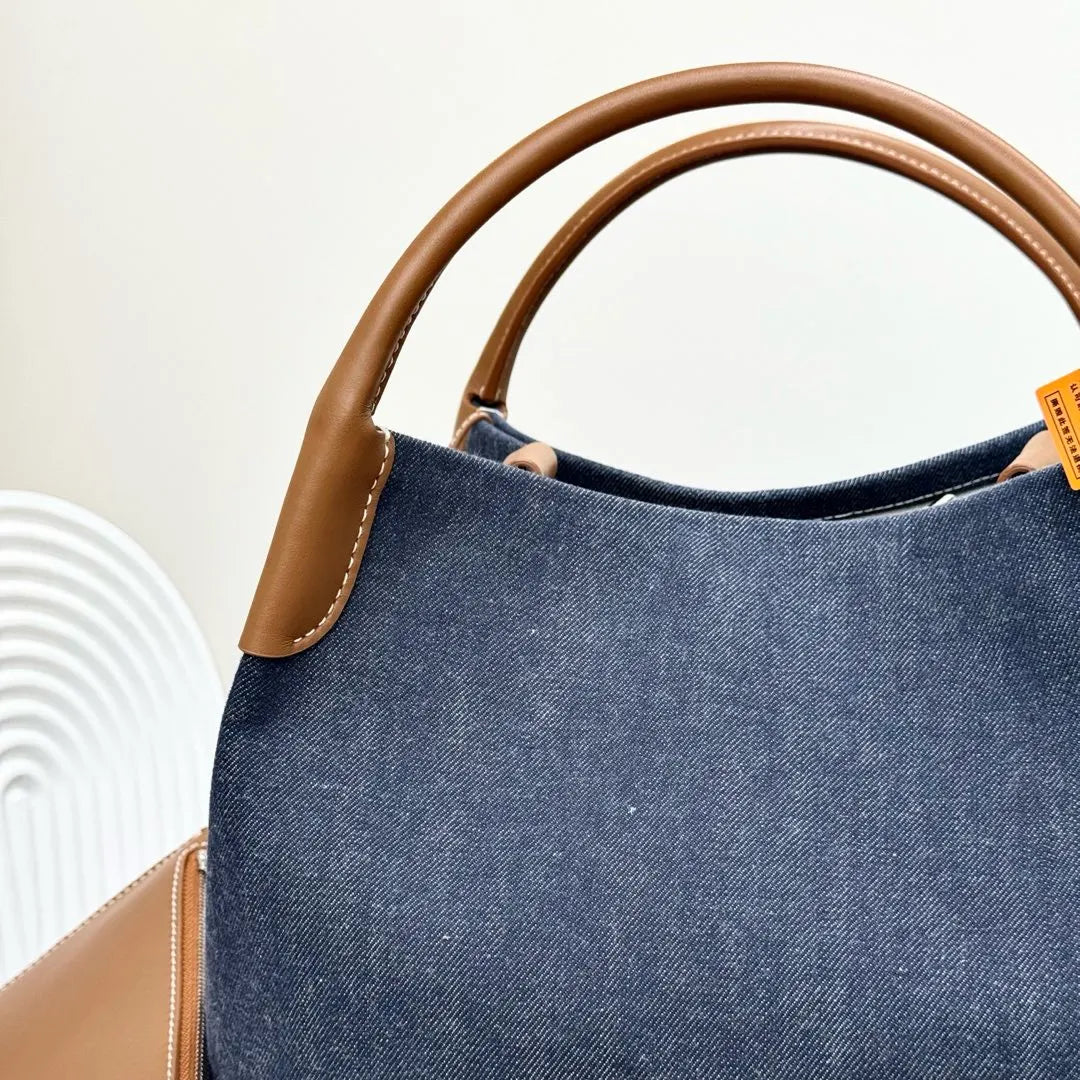 Loro Piana Blue Denim Bucket - Hình 8