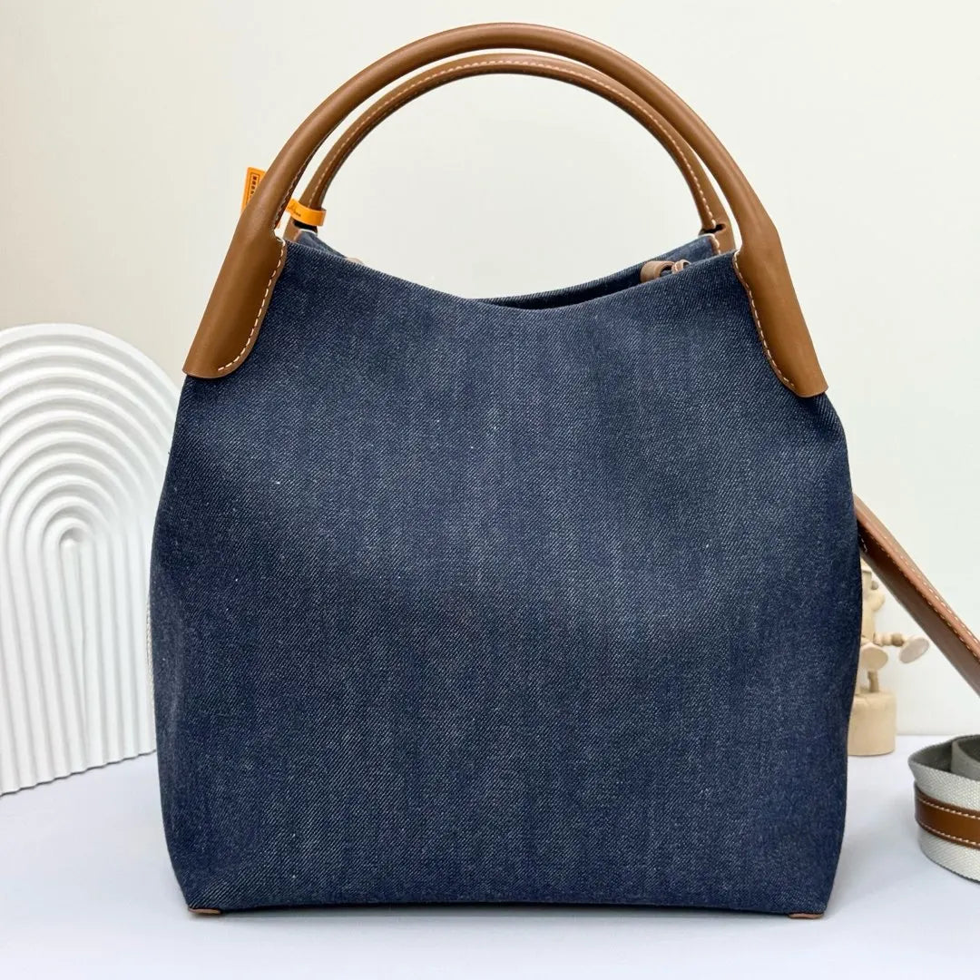 Loro Piana Blue Denim Bucket - Hình 2