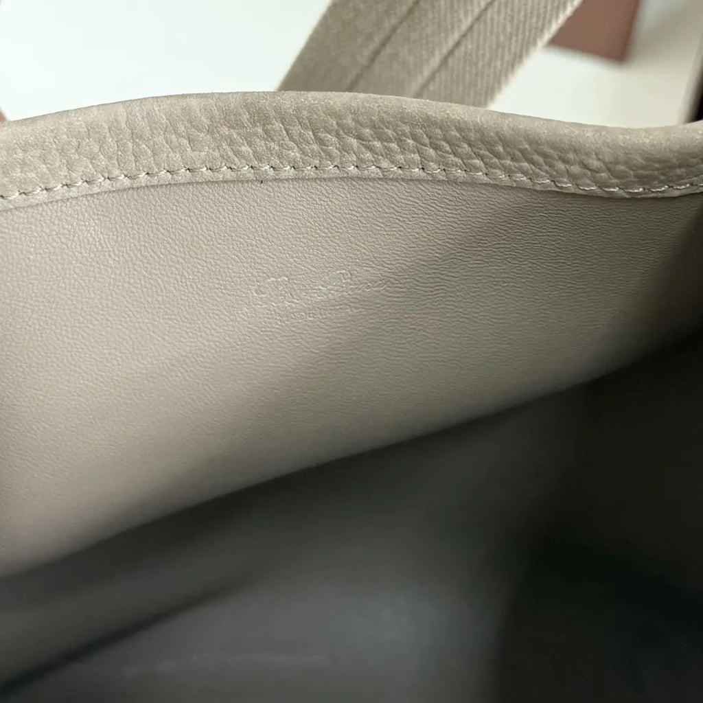 Loro Piana Beige Leather Bucket Bag - Hình 8