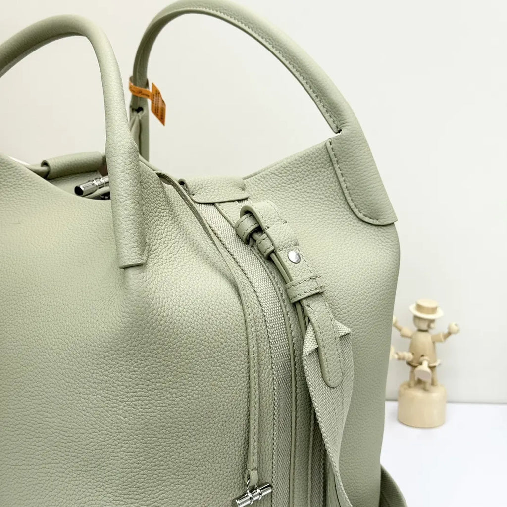 Loro Piana Seafoam Green Leather Bag - Hình 6