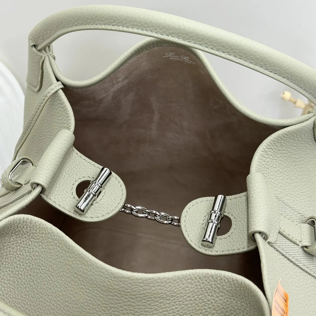 Loro Piana Seafoam Green Leather Bag - Hình 8