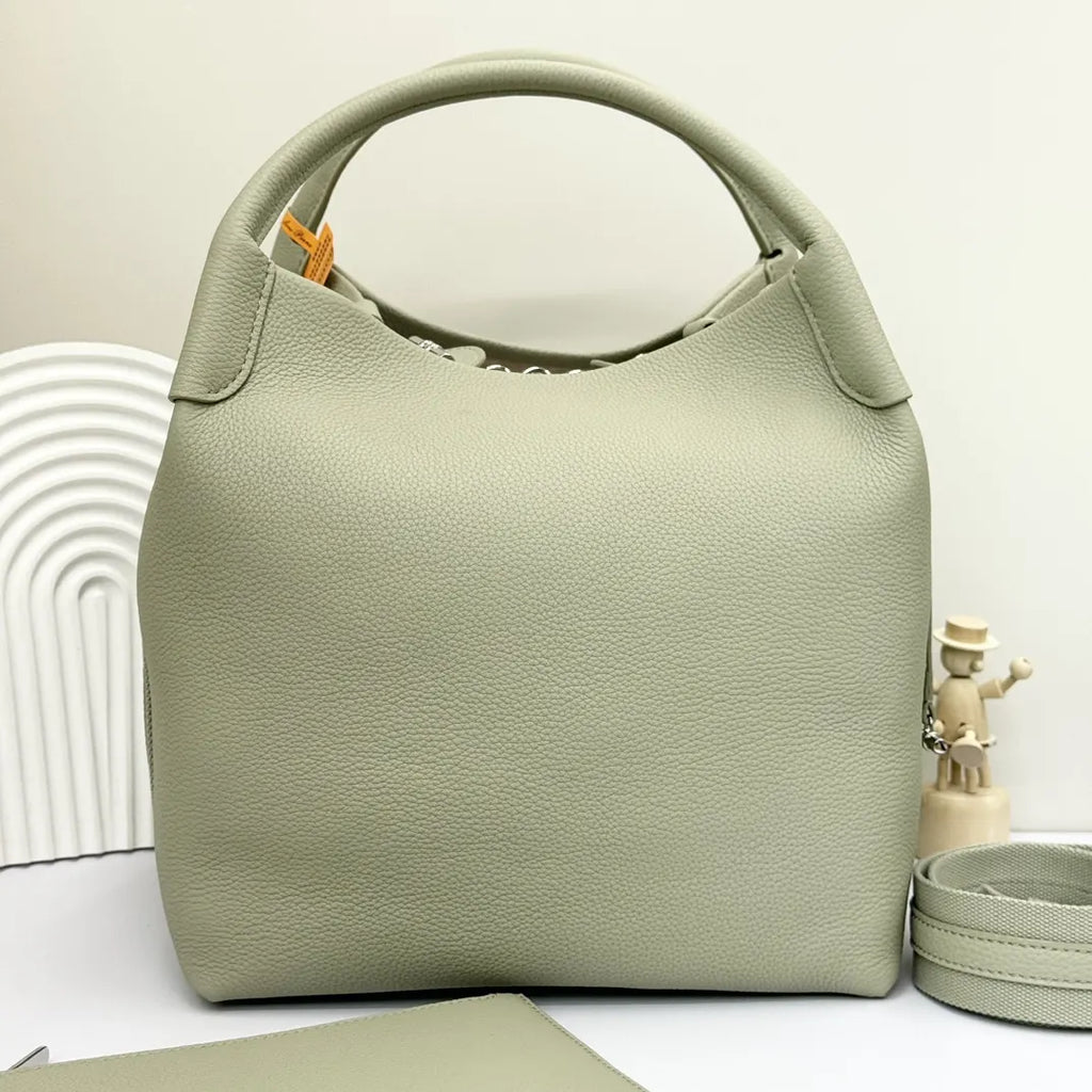Loro Piana Seafoam Green Leather Bag - Hình 3