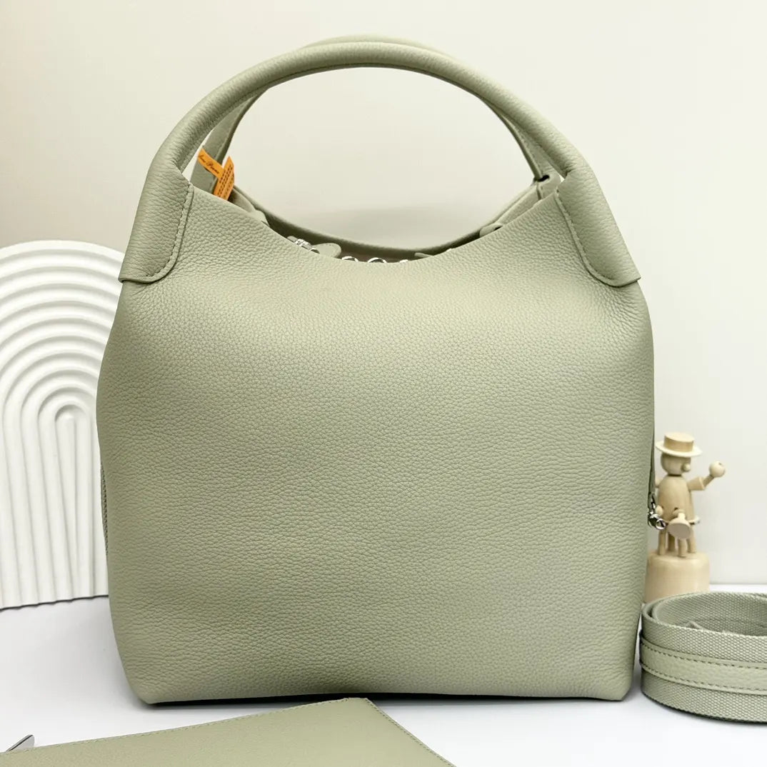 Loro Piana Seafoam Green Leather Bag - Hình 3