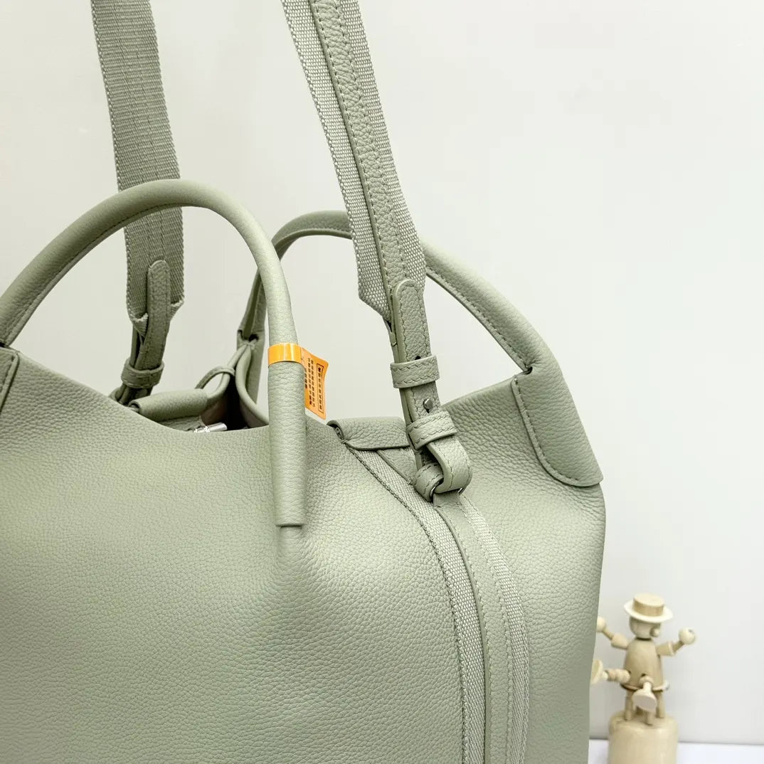 Loro Piana Seafoam Green Leather Bag - Hình 5
