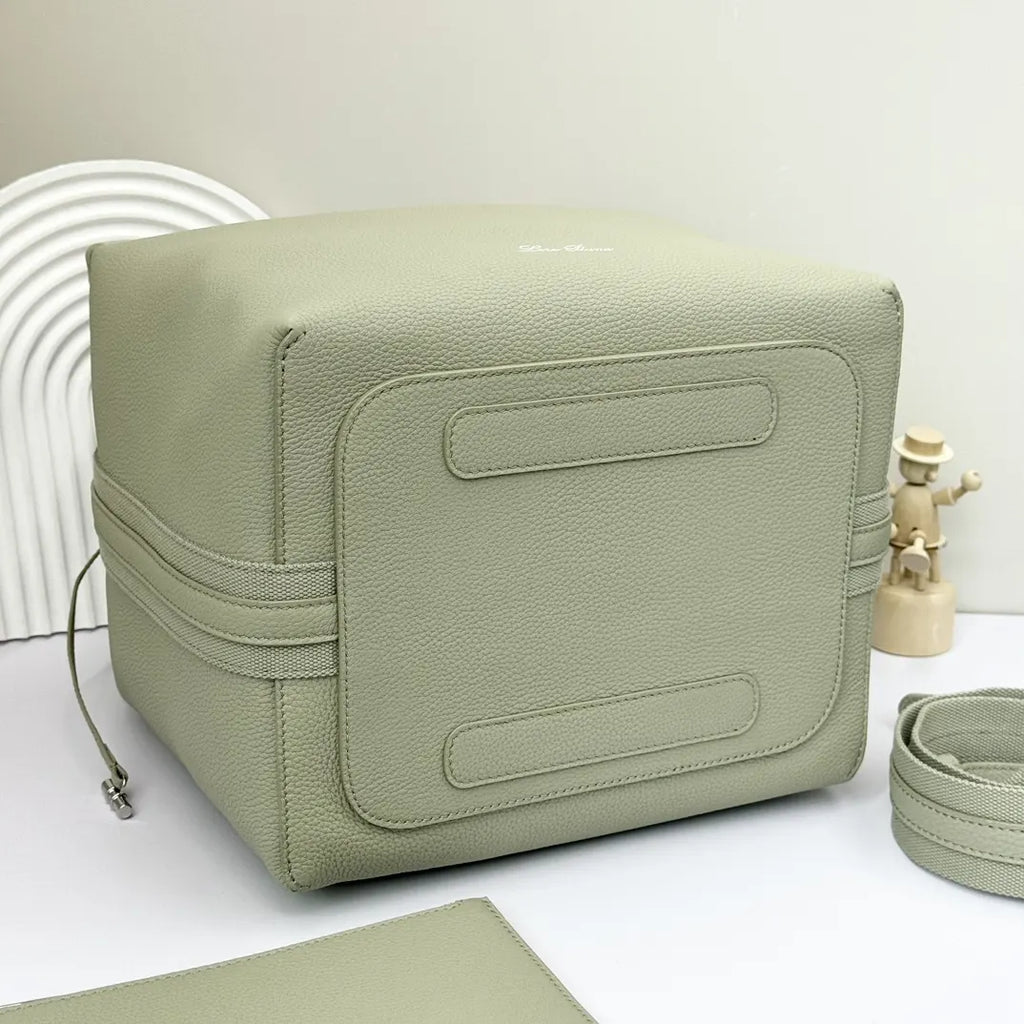 Loro Piana Seafoam Green Leather Bag - Hình 4