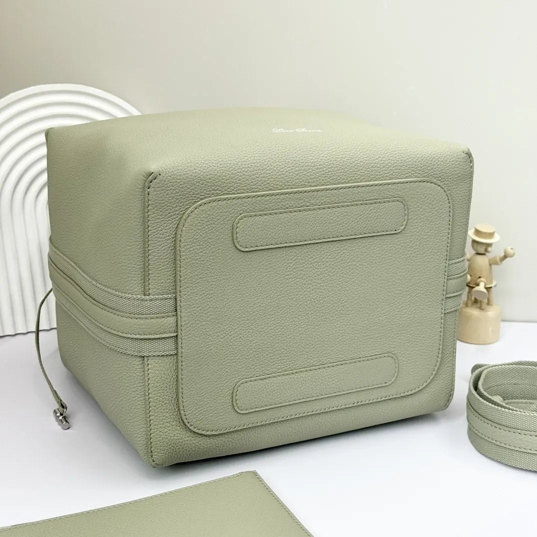 Loro Piana Seafoam Green Leather Bag - Hình 4