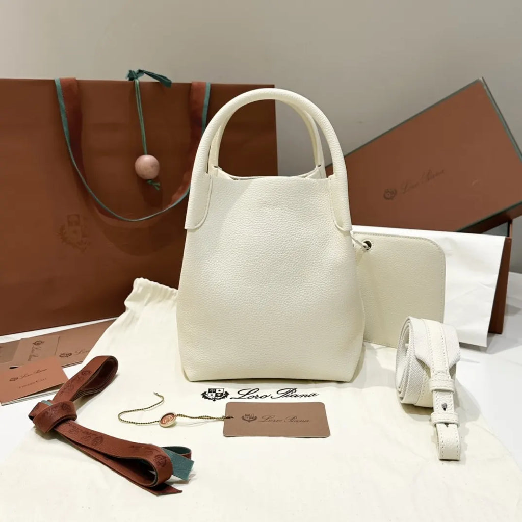 Loro Piana Cream Leather Bucket