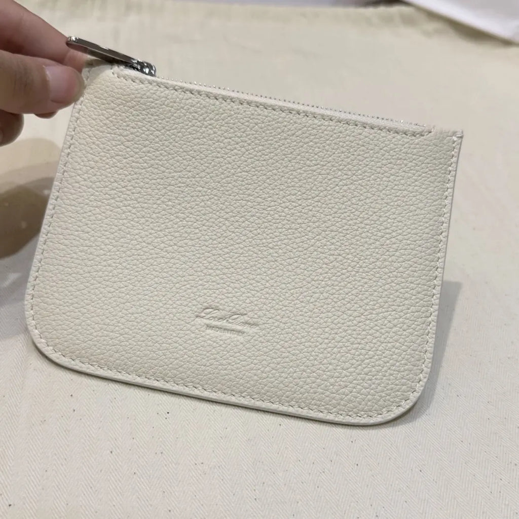 Loro Piana Cream Leather Bucket - Hình 7
