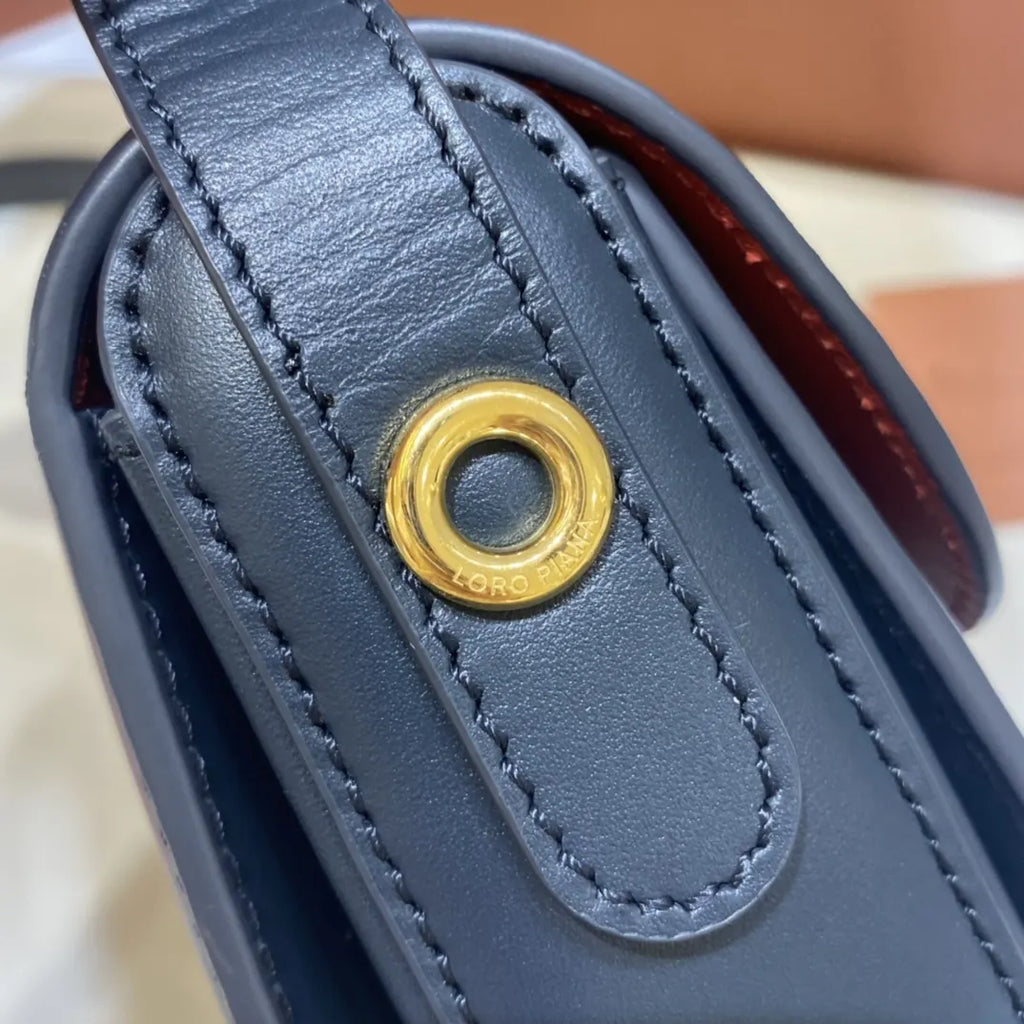 Loro Piana Navy Saddle Bag - Hình 6