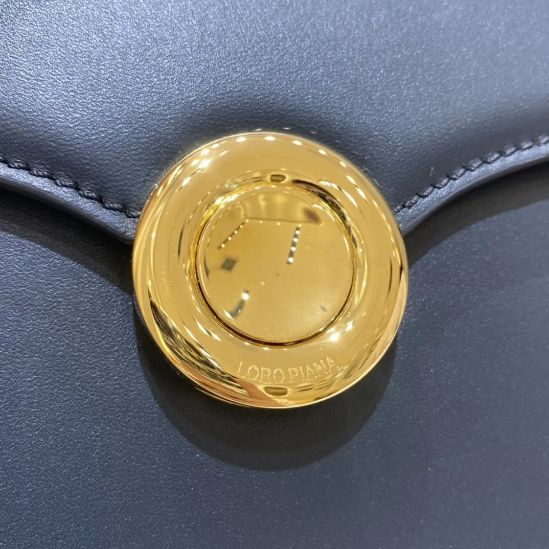 Loro Piana Navy Saddle Bag - Hình 3