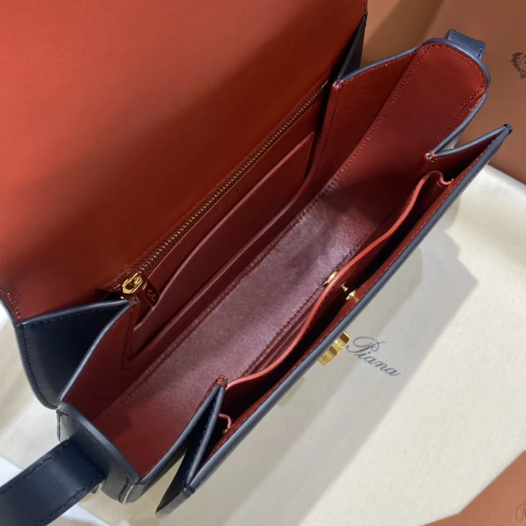 Loro Piana Navy Saddle Bag - Hình 7