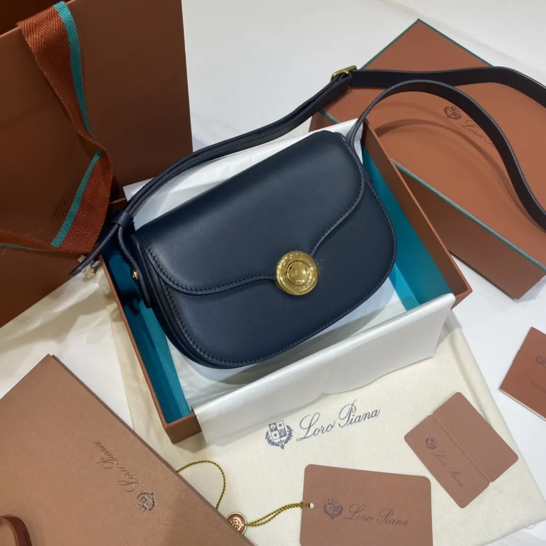 Loro Piana Navy Shoulder Bag