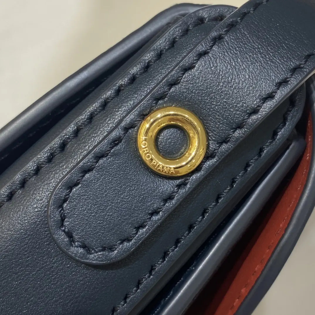 Loro Piana Navy Shoulder Bag - Hình 6