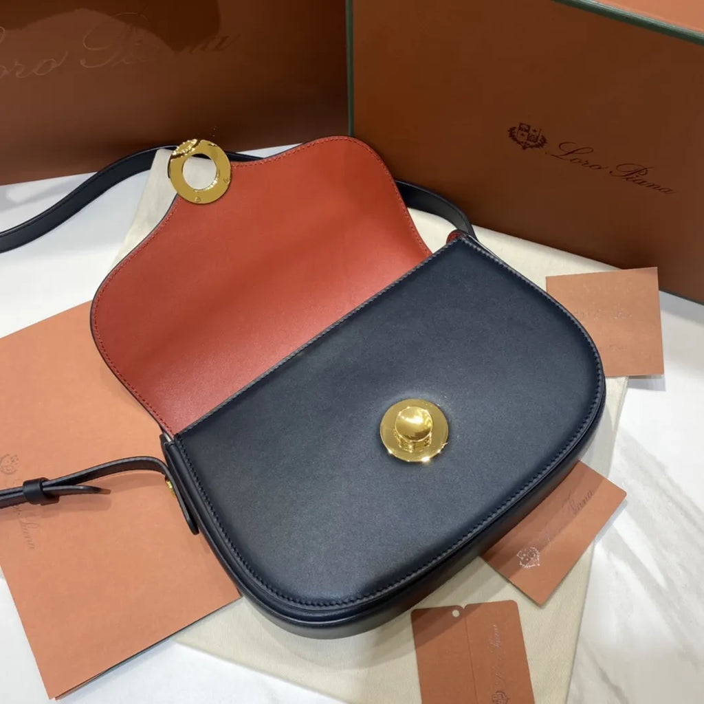 Loro Piana Navy Saddle Bag - Hình 5