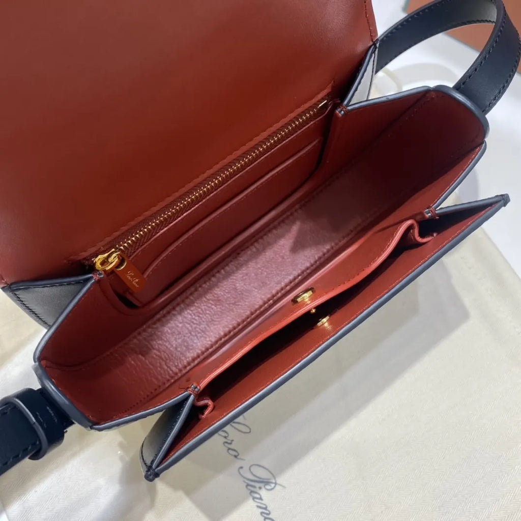 Loro Piana Navy Shoulder Bag - Hình 7