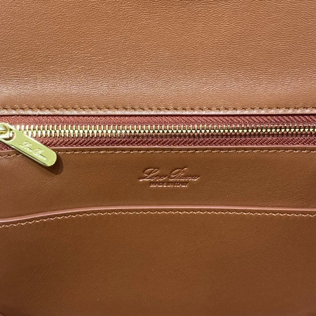 Loro Piana Celery Green Leather Shoulder Bag - Hình 8